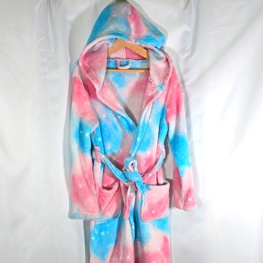 5/$30 JOE FRESH Starlight Pink Clouds Tie Dye Plush Robe